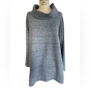 J.Jill Cotton Blend Cowl Neck Tunic, Blue/Gray, Athleisure, Casual, Size 2X